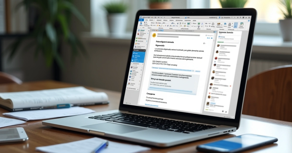 Tela com notificação formal digital e documento jurídico ao lado 