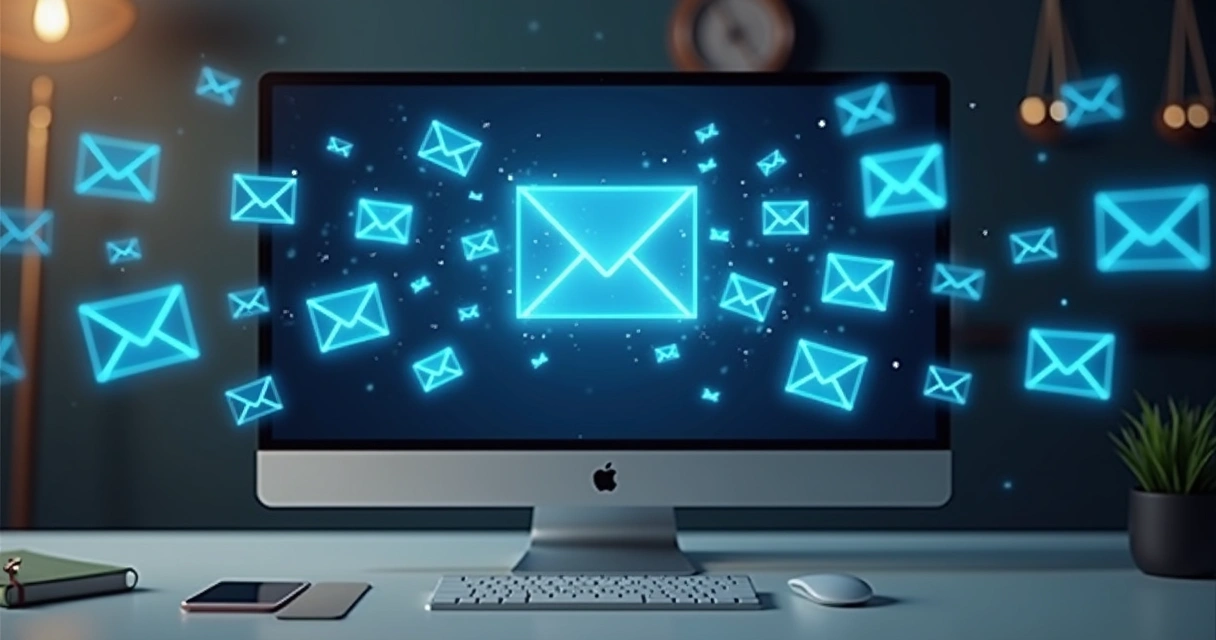Envio digital de cartas e correspondências no computador 