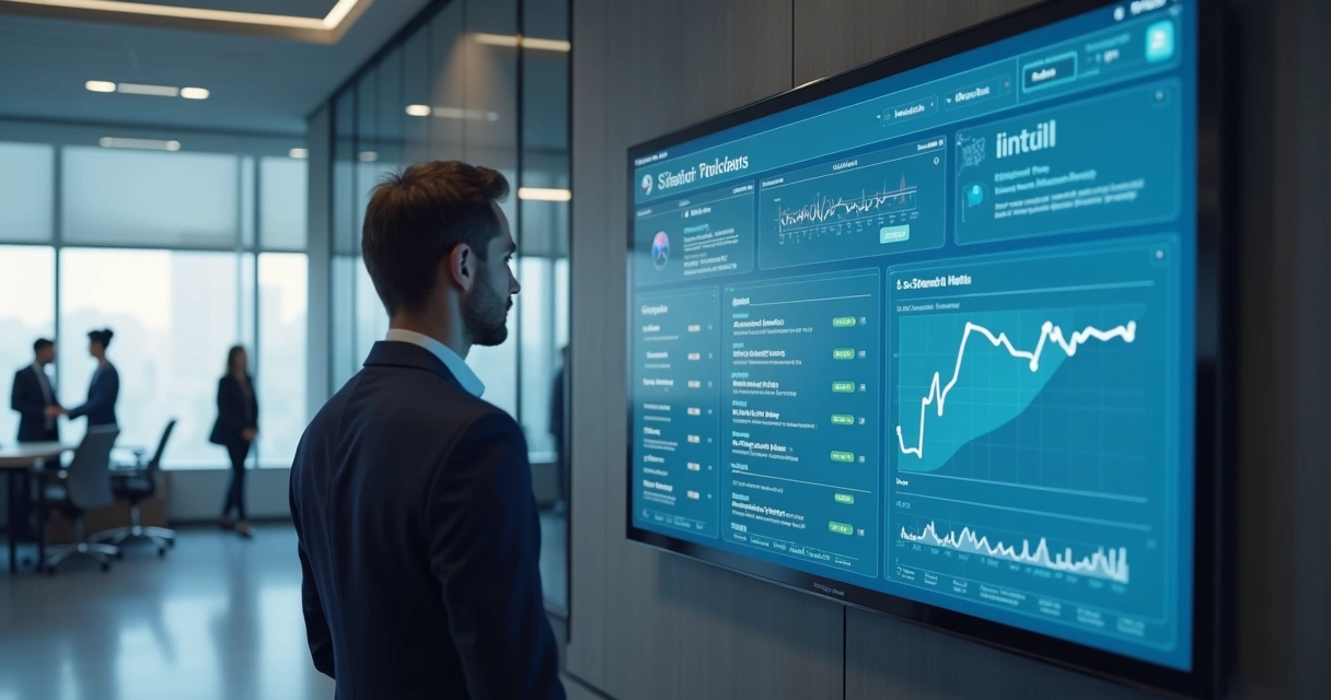 Painel digital mostrando gestão integrada de correspondência para advogados 